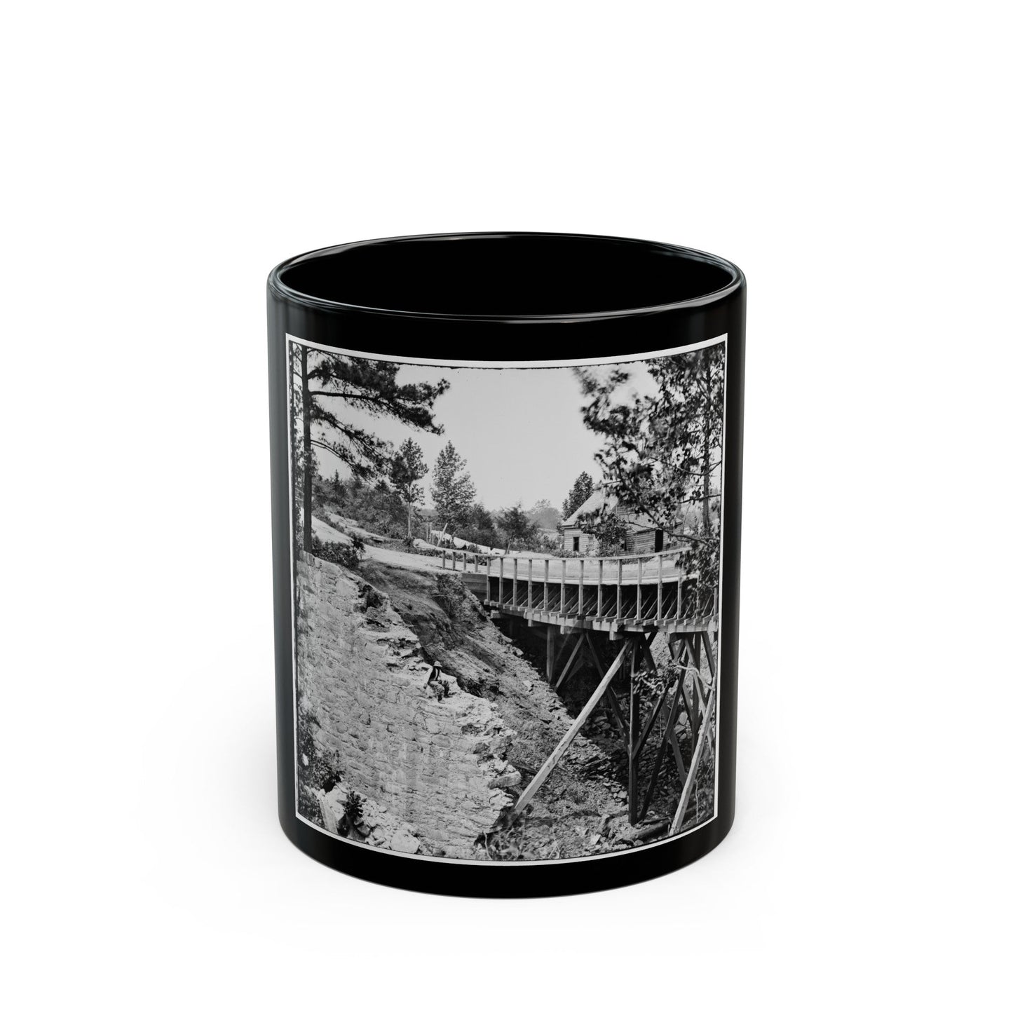 Petersburg, Va., Vicinity. Canal Aqueduct (U.S. Civil War) Black Coffee Mug-11oz-The Sticker Space