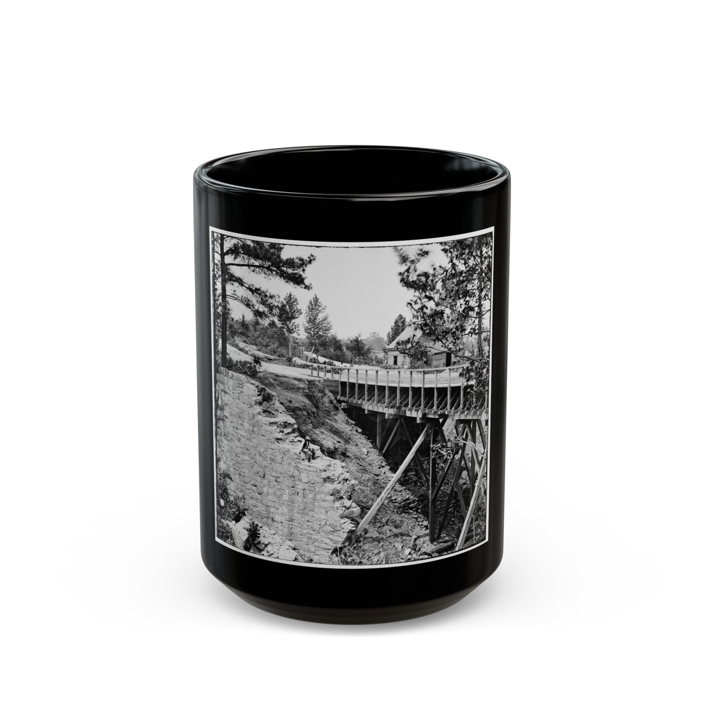 Petersburg, Va., Vicinity. Canal Aqueduct (U.S. Civil War) Black Coffee Mug-15oz-The Sticker Space