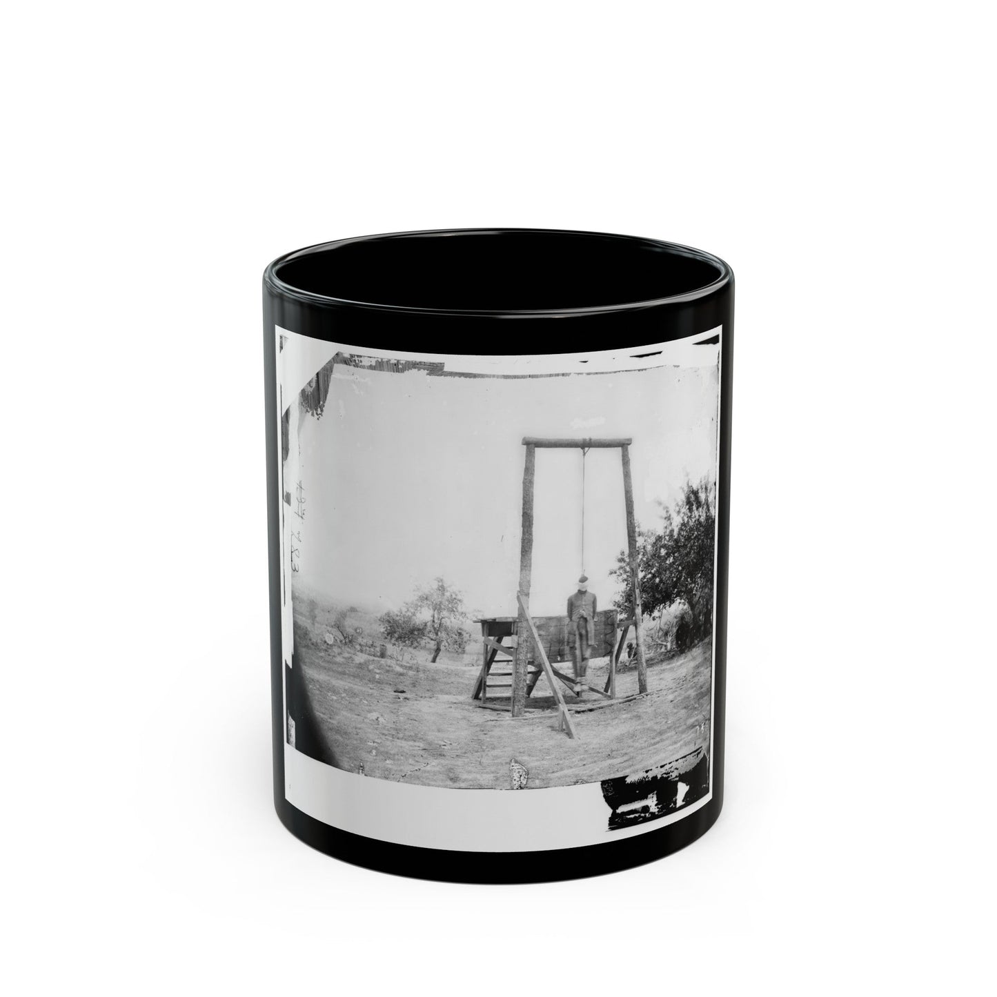 Petersburg, Va., Vicinity. The Execution Of William Johnson, Jordan's Farm (U.S. Civil War) Black Coffee Mug-11oz-The Sticker Space