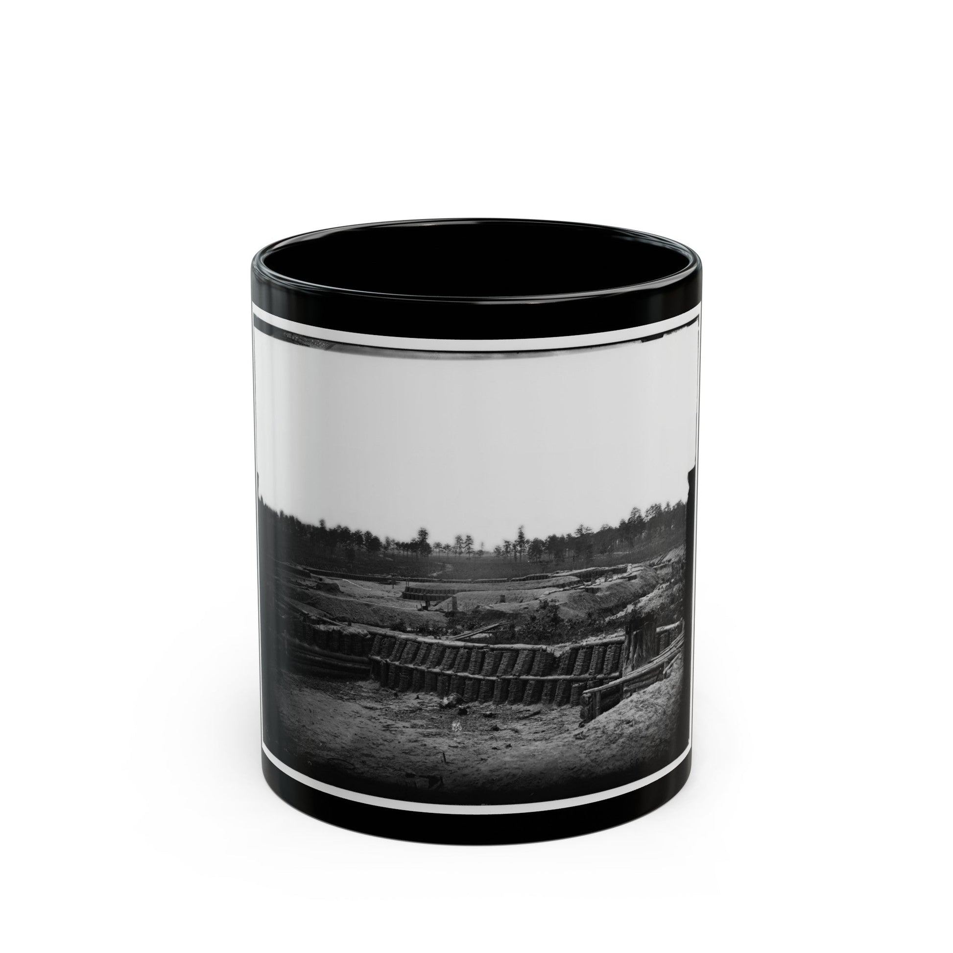 Petersburg, Va. View From Center Of Fort Sedgwick Looking South (U.S. Civil War) Black Coffee Mug-11oz-The Sticker Space