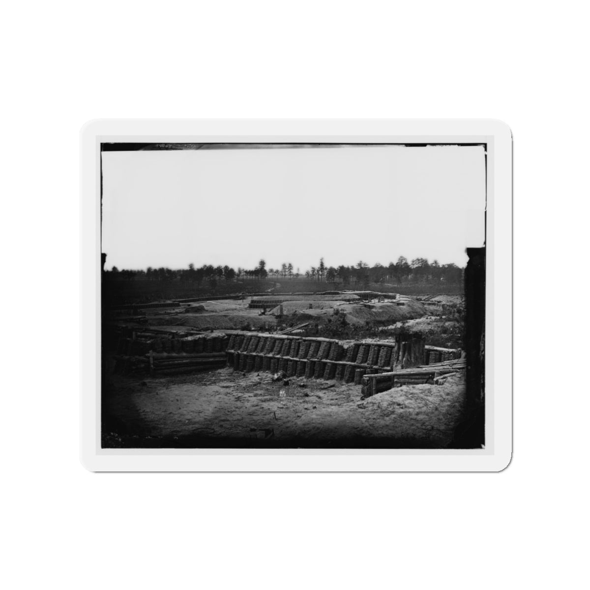 Petersburg, Va. View From Center Of Fort Sedgwick Looking South (U.S. Civil War) Refrigerator Magnet-3" x 3"-The Sticker Space