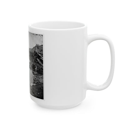 Petersburg, Va. Water-Filled Ditch On West Side Of Fort Sedgwick (U.S. Civil War) White Coffee Mug-The Sticker Space