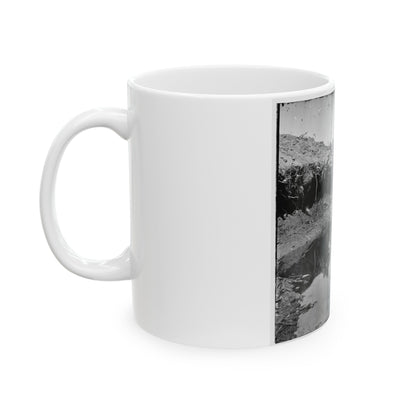 Petersburg, Va. Water-Filled Ditch On West Side Of Fort Sedgwick (U.S. Civil War) White Coffee Mug-The Sticker Space