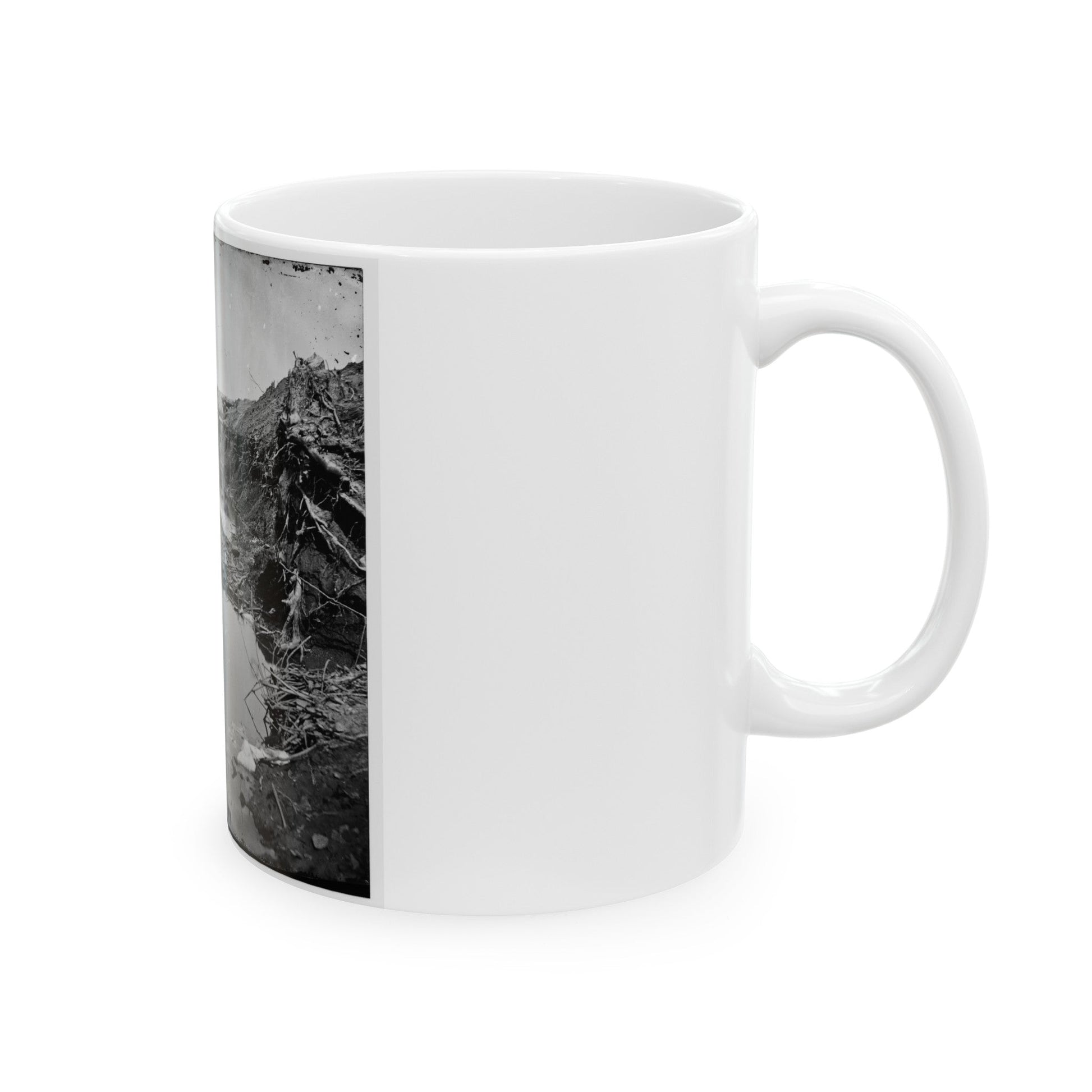 Petersburg, Va. Water-Filled Ditch On West Side Of Fort Sedgwick (U.S. Civil War) White Coffee Mug-The Sticker Space