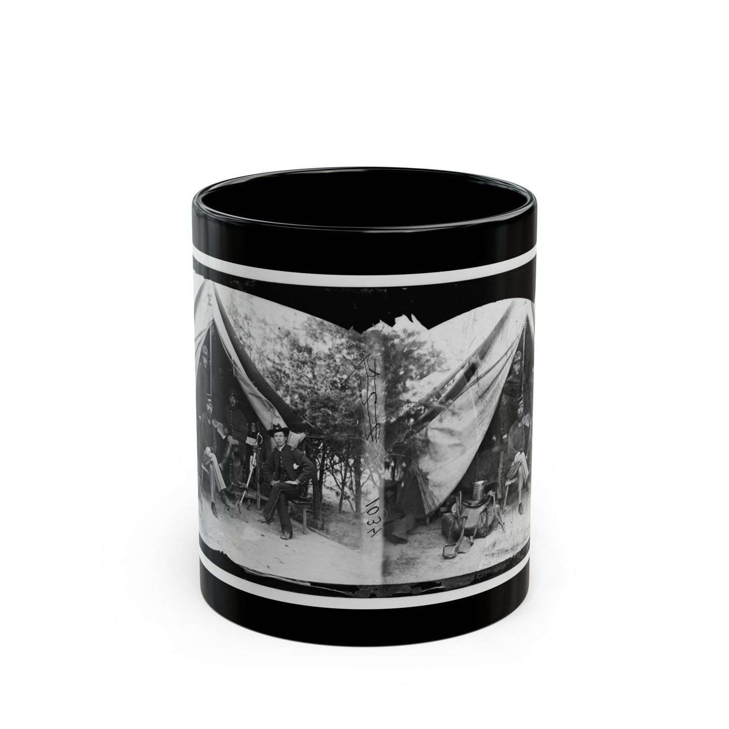 Petersburg, Virginia . Officer And Men Of Company E, 1st New York Engineers (U.S. Civil War) Black Coffee Mug-11oz-The Sticker Space