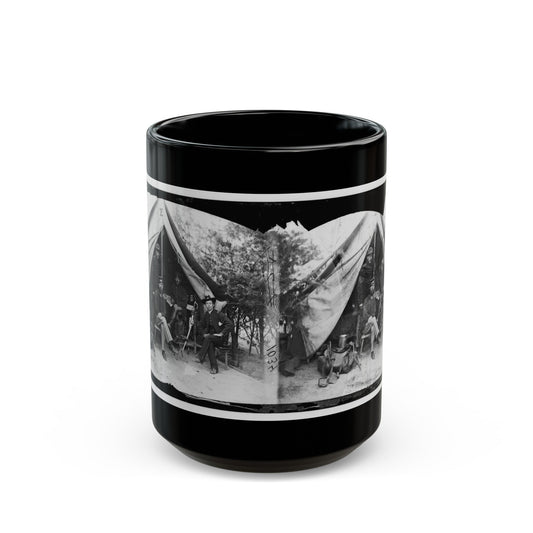 Petersburg, Virginia . Officer And Men Of Company E, 1st New York Engineers (U.S. Civil War) Black Coffee Mug-15oz-The Sticker Space