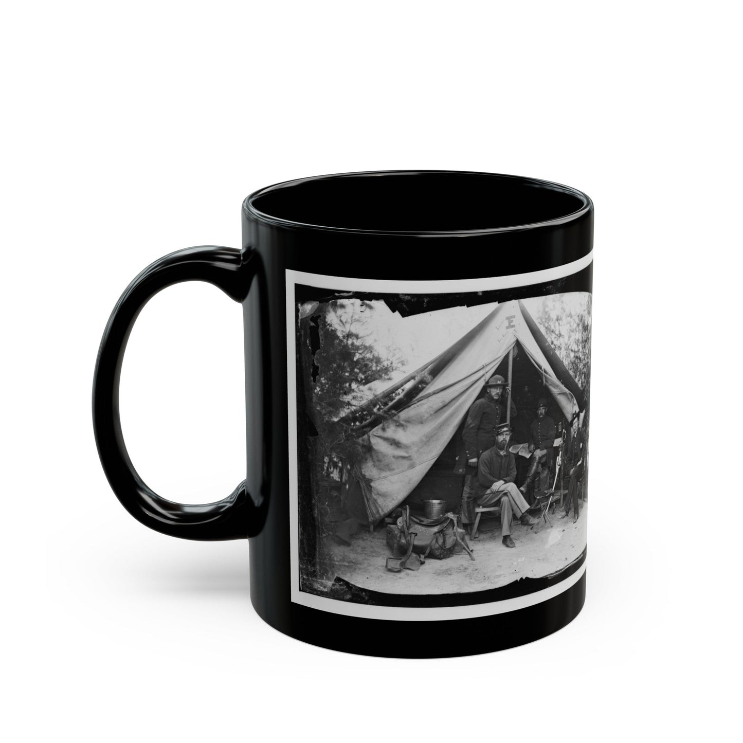 Petersburg, Virginia . Officer And Men Of Company E, 1st New York Engineers (U.S. Civil War) Black Coffee Mug