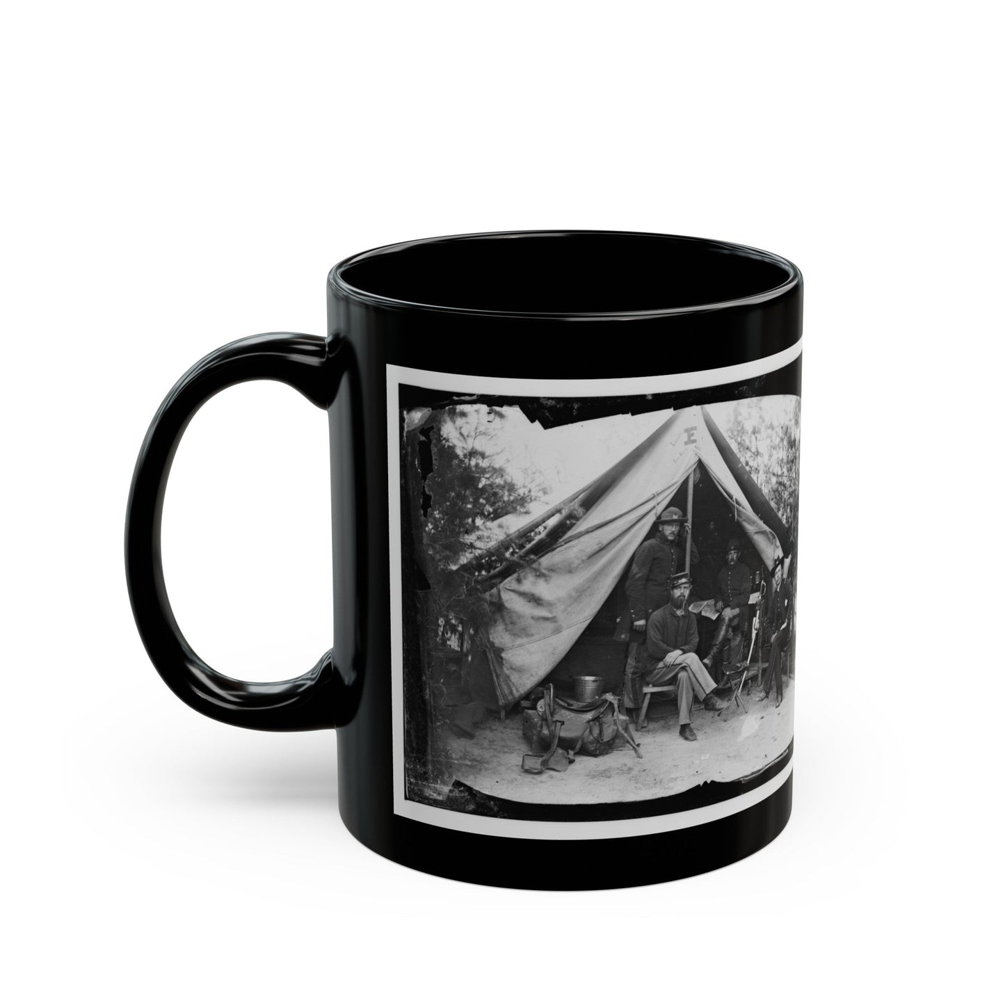 Petersburg, Virginia . Officer And Men Of Company E, 1st New York Engineers (U.S. Civil War) Black Coffee Mug-The Sticker Space