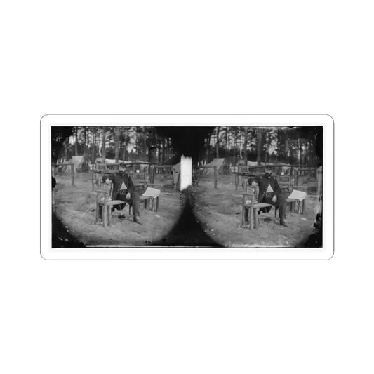 Petersburg, Virginia. Officer Seated 001 (U.S. Civil War) STICKER Vinyl Kiss-Cut Decal 2 Inch White - The Sticker Space