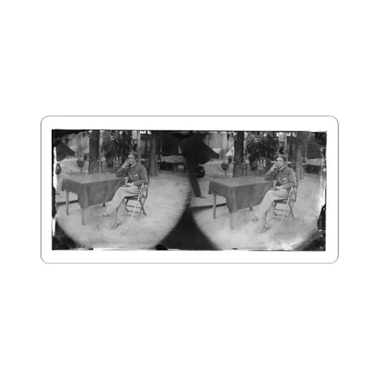 Petersburg, Virginia. Soldier Seated at Table (U.S. Civil War) STICKER Vinyl Kiss-Cut Decal 2 Inch White - The Sticker Space