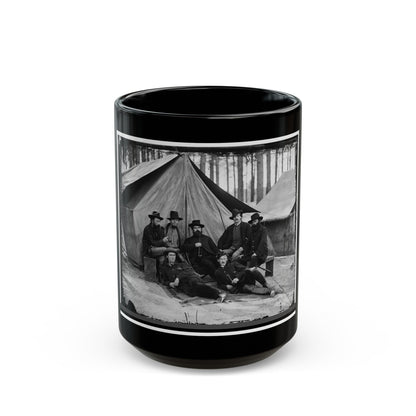 Petersburg, Virginia. Engineers At H.Q., Army Of The Potomac (U.S. Civil War) Black Coffee Mug-15oz-The Sticker Space