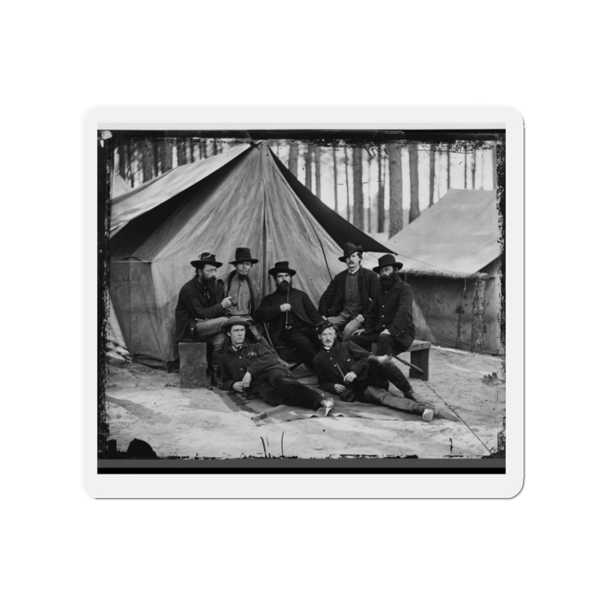 Petersburg, Virginia. Engineers At H.Q., Army Of The Potomac (U.S. Civil War) Refrigerator Magnet-2" x 2"-The Sticker Space