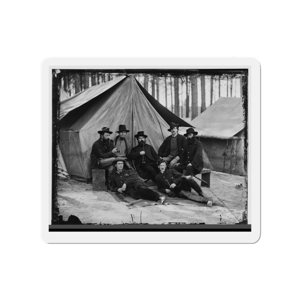 Petersburg, Virginia. Engineers At H.Q., Army Of The Potomac (U.S. Civil War) Refrigerator Magnet-3" x 3"-The Sticker Space