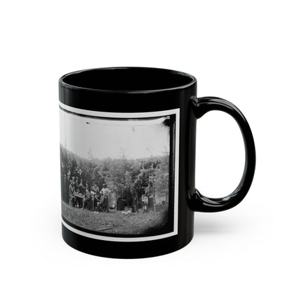 Petersburg, Virginia. Group At Telegraphic Corps Quarters. Headquarters, Army Of The Potomac (U.S. Civil War) Black Coffee Mug