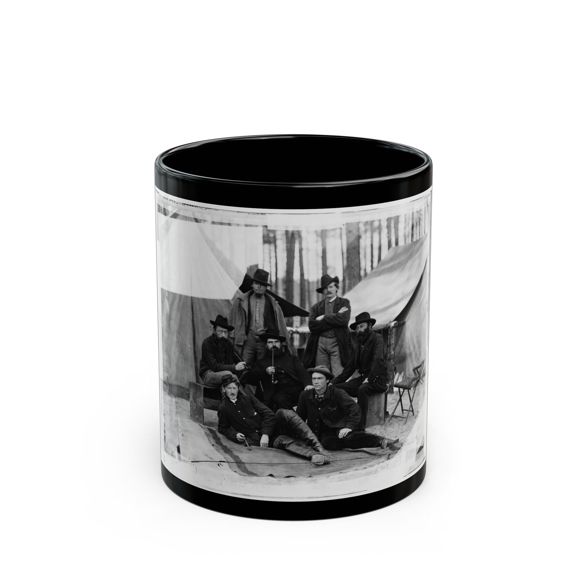 Petersburg, Virginia. Group Of Engineers And Draughtsmen, Headquarters, Army Of The Potomac (U.S. Civil War) Black Coffee Mug-11oz-The Sticker Space