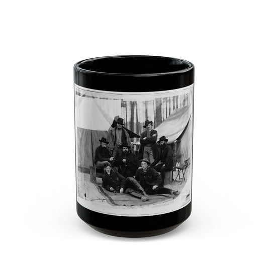 Petersburg, Virginia. Group Of Engineers And Draughtsmen, Headquarters, Army Of The Potomac (U.S. Civil War) Black Coffee Mug-15oz-The Sticker Space