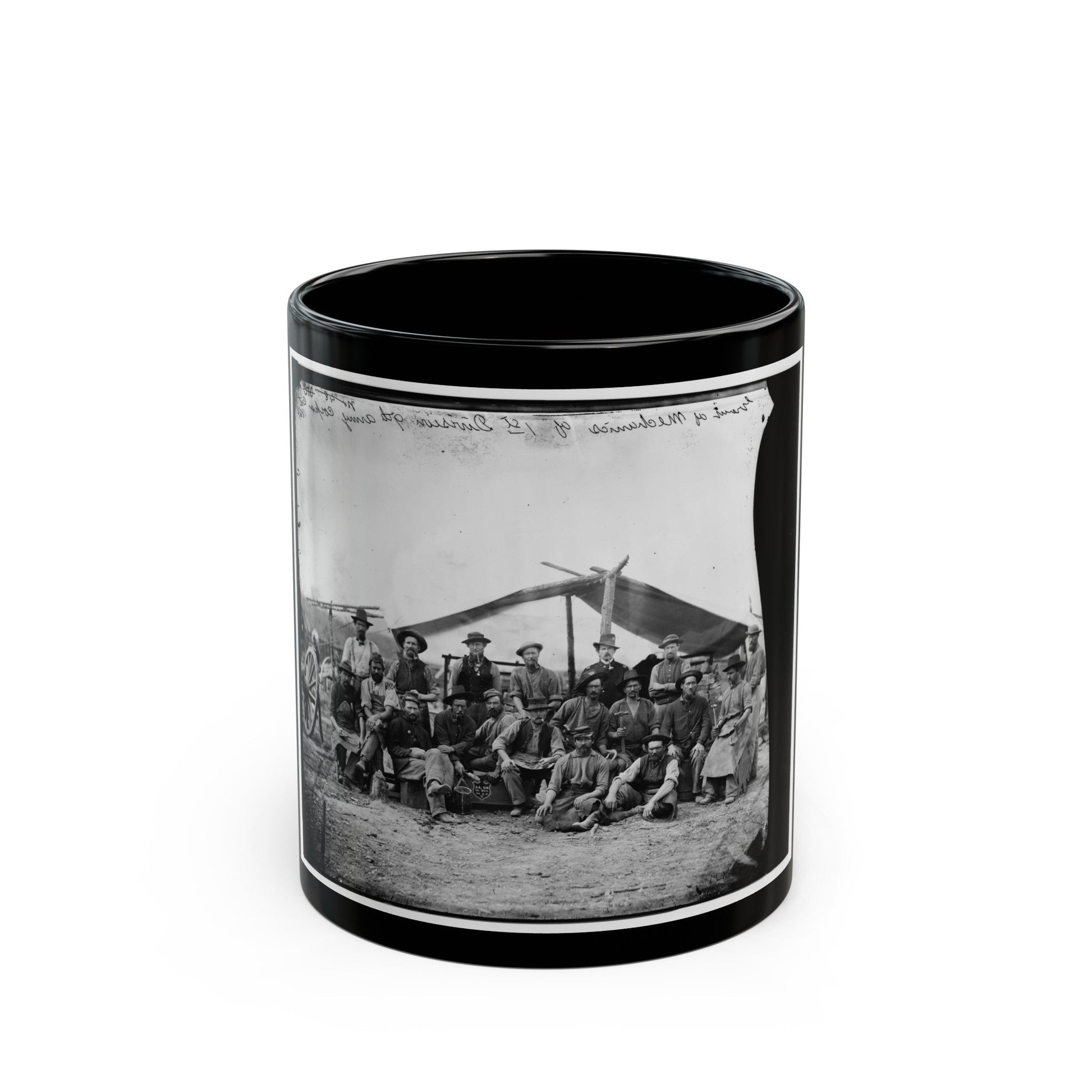 Petersburg, Virginia. Group Of Mechanics Of 1st Division, 9th Army Corps (U.S. Civil War) Black Coffee Mug-11oz-The Sticker Space