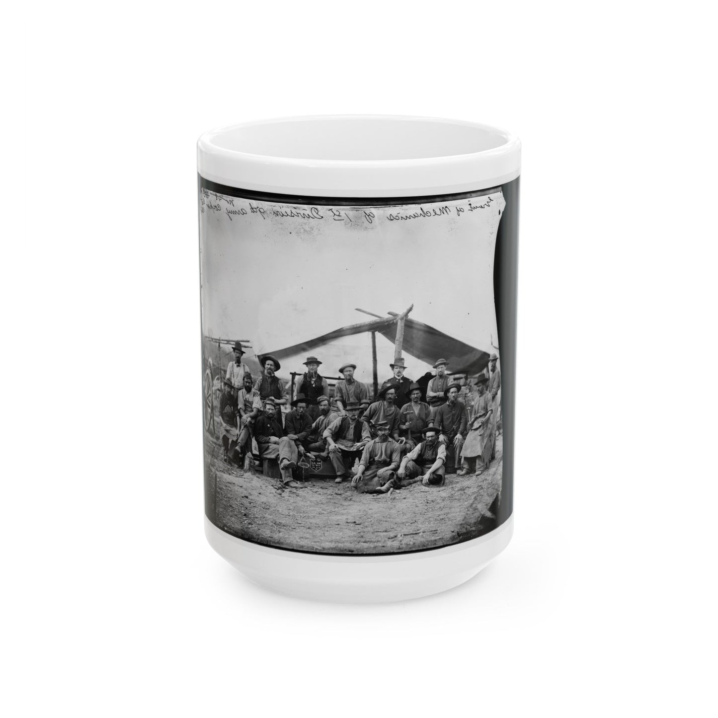 Petersburg, Virginia. Group Of Mechanics Of 1st Division, 9th Army Corps (U.S. Civil War) White Coffee Mug-15oz-The Sticker Space