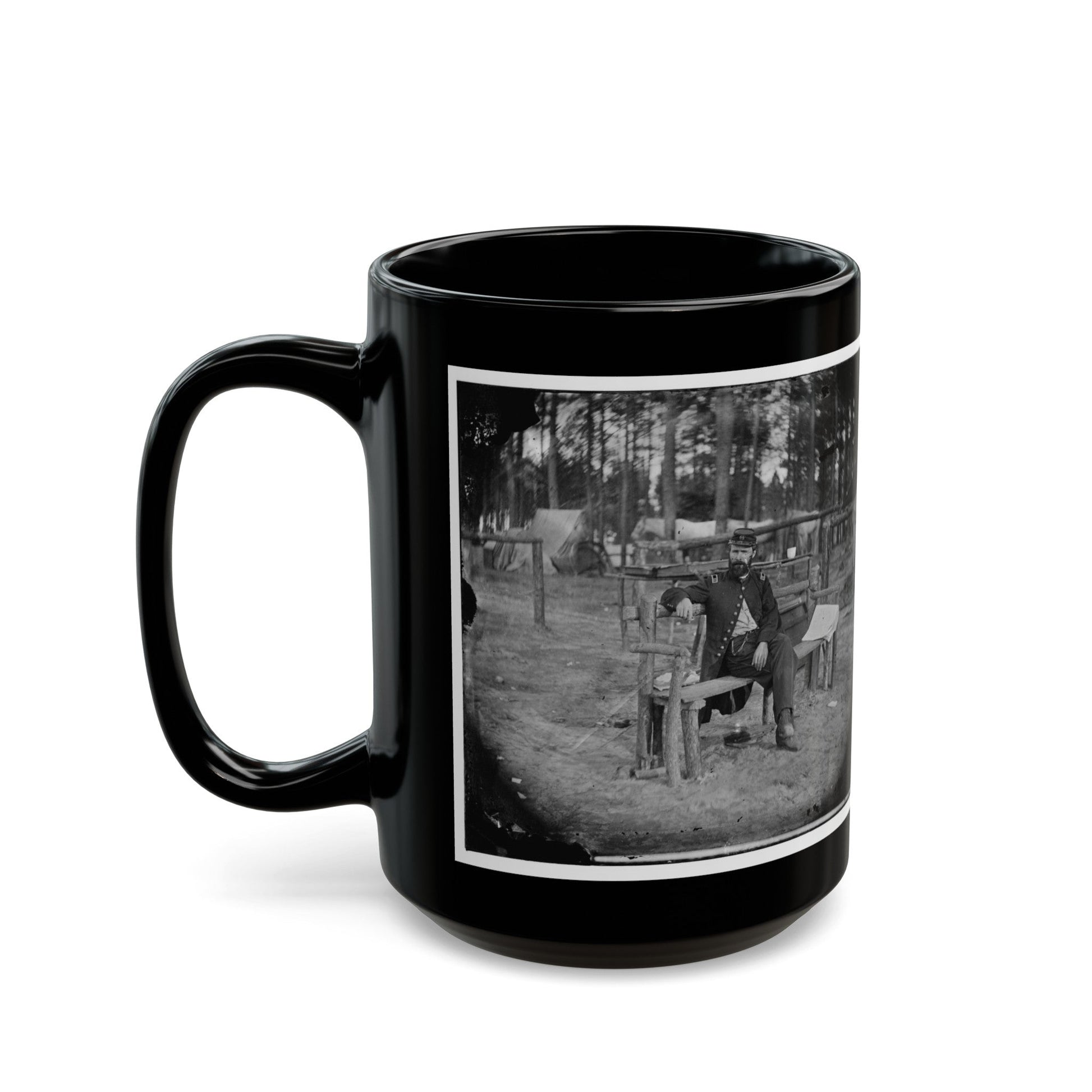 Petersburg, Virginia. Officer Seated 001 (U.S. Civil War) Black Coffee Mug-The Sticker Space