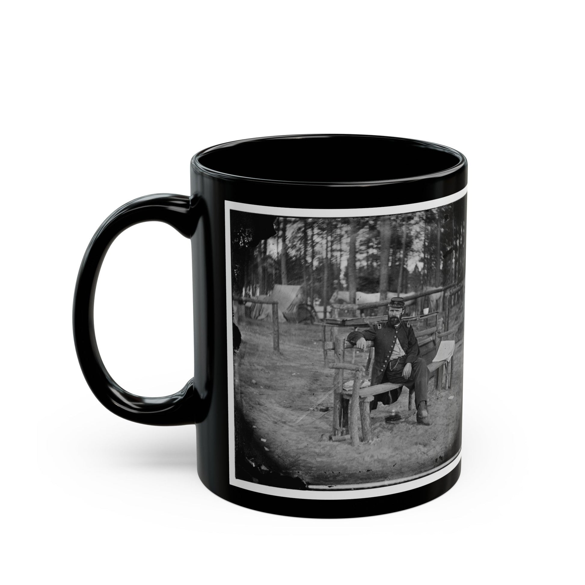 Petersburg, Virginia. Officer Seated 001 (U.S. Civil War) Black Coffee Mug-The Sticker Space