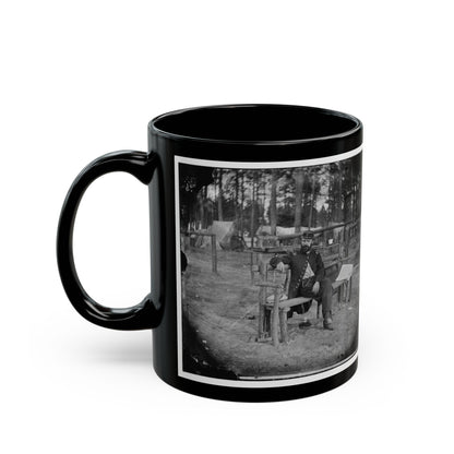 Petersburg, Virginia. Officer Seated 001 (U.S. Civil War) Black Coffee Mug-The Sticker Space