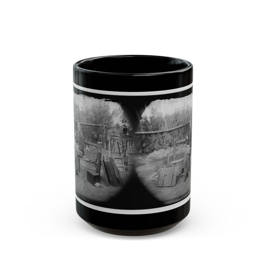 Petersburg, Virginia. Officer Seated (U.S. Civil War) Black Coffee Mug-15oz-The Sticker Space