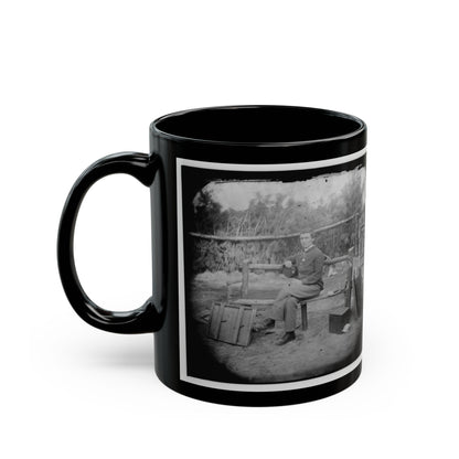 Petersburg, Virginia. Officer Seated (U.S. Civil War) Black Coffee Mug-The Sticker Space