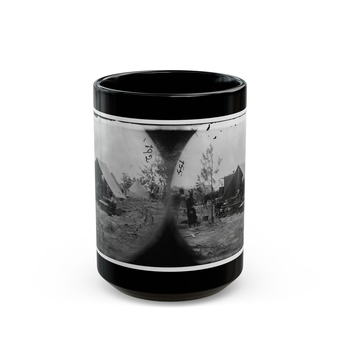 Petersburg, Virginia. Photographers Resting In Camp (U.S. Civil War) Black Coffee Mug-15oz-The Sticker Space