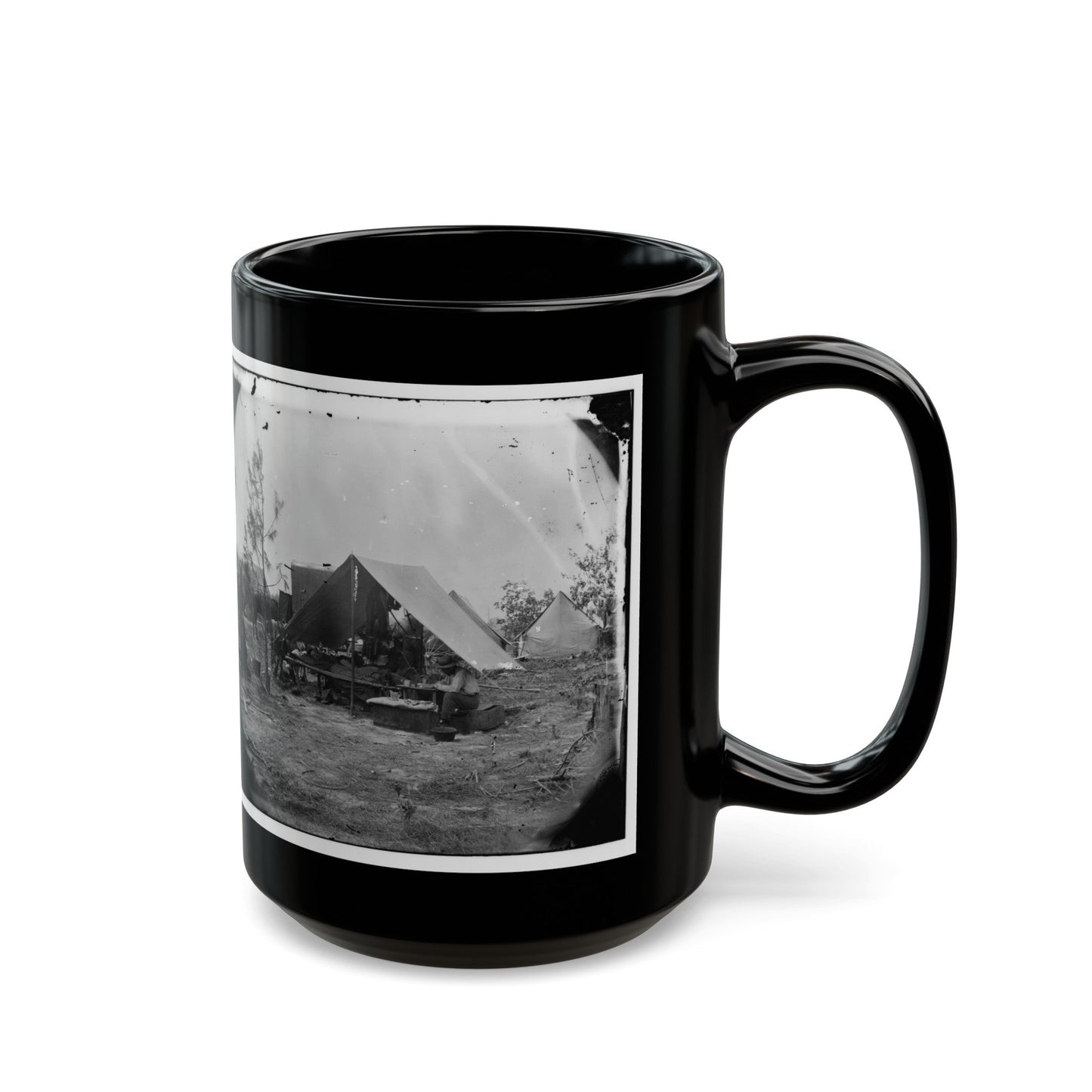 Petersburg, Virginia. Photographers Resting In Camp (U.S. Civil War) Black Coffee Mug-The Sticker Space