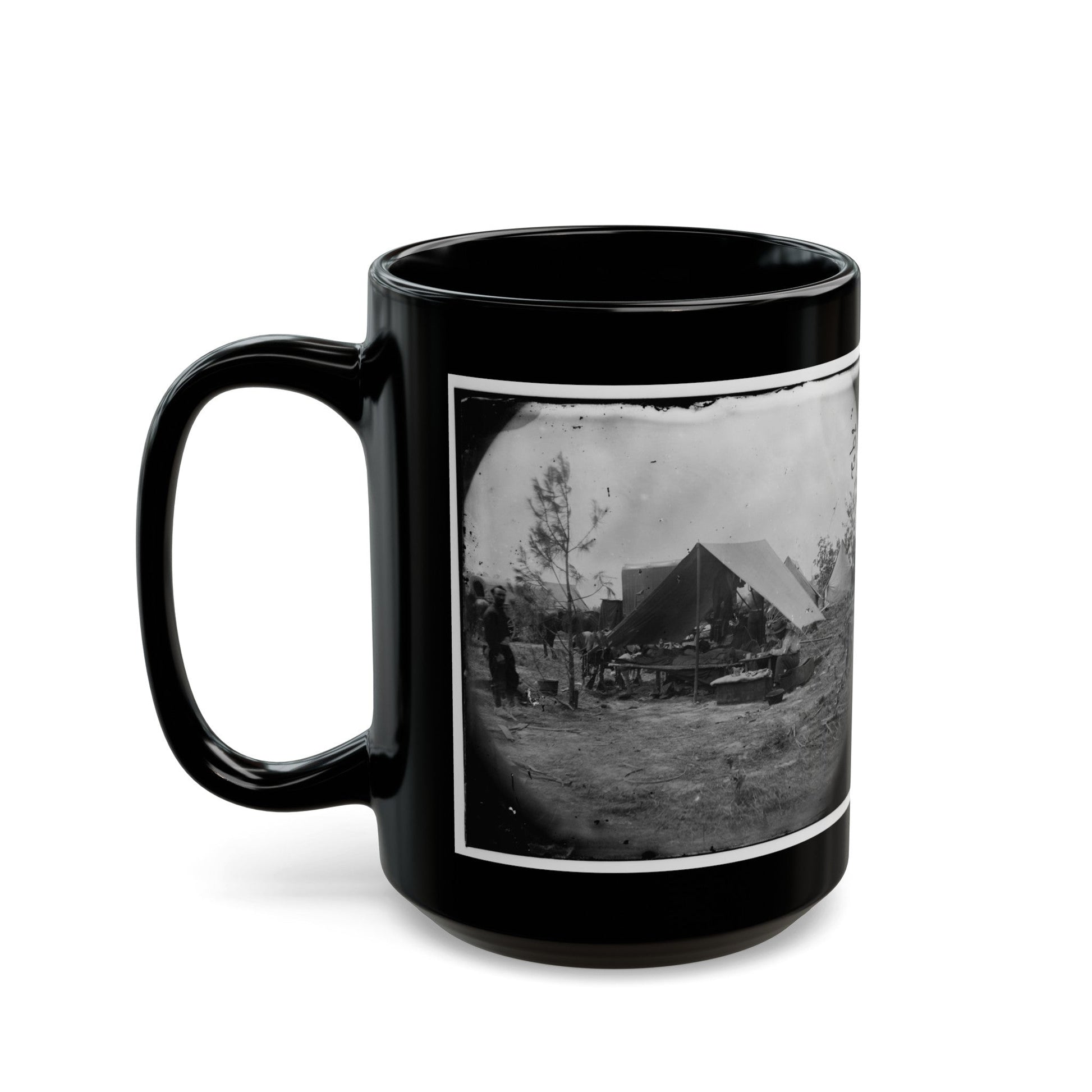 Petersburg, Virginia. Photographers Resting In Camp (U.S. Civil War) Black Coffee Mug-The Sticker Space