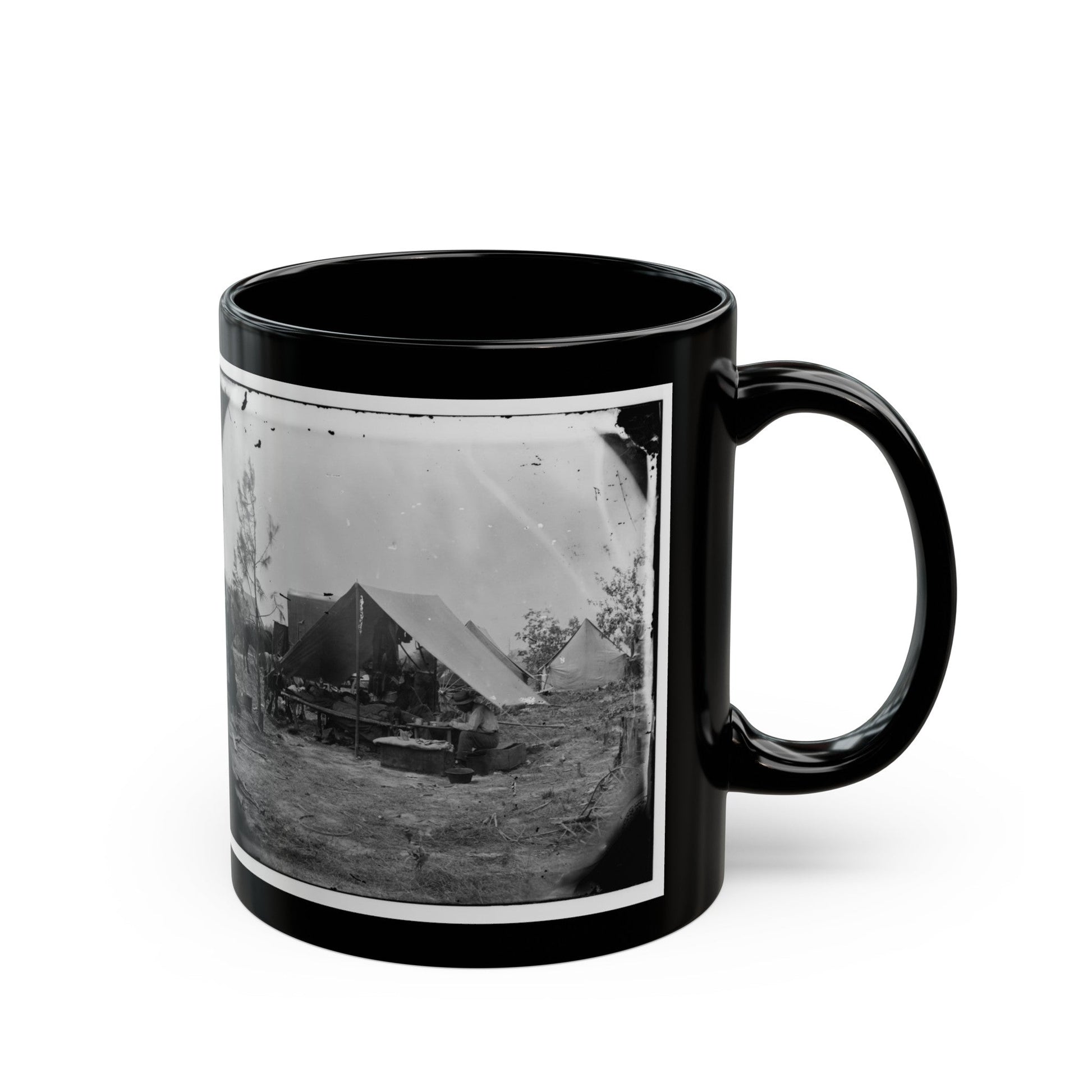 Petersburg, Virginia. Photographers Resting In Camp (U.S. Civil War) Black Coffee Mug-The Sticker Space