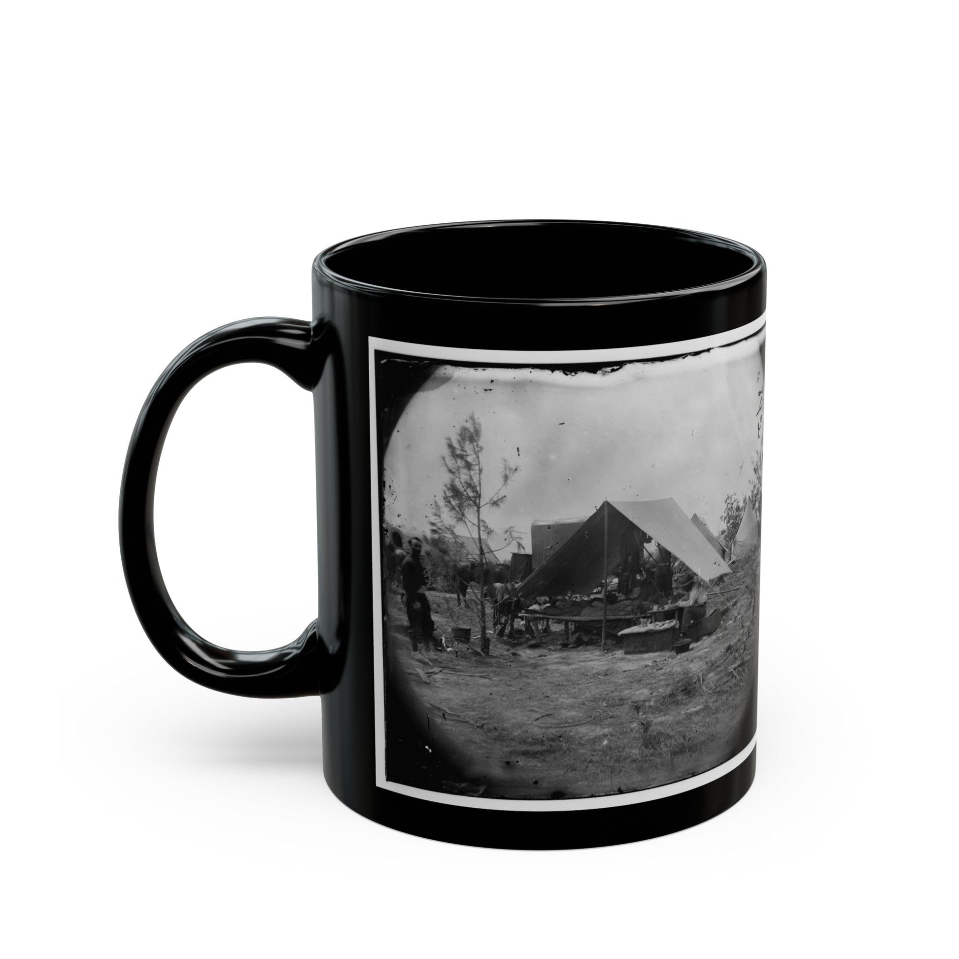 Petersburg, Virginia. Photographers Resting In Camp (U.S. Civil War) Black Coffee Mug-The Sticker Space