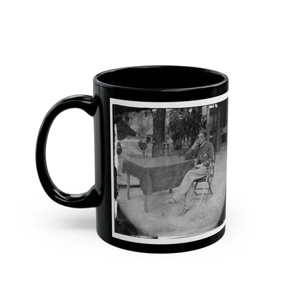 Petersburg, Virginia. Soldier Seated At Table (U.S. Civil War) Black Coffee Mug-The Sticker Space