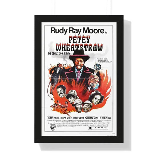 PETEY WHEATSTRAW 1977 - Framed Movie Poster 16″ x 24″ Black - The Sticker Space