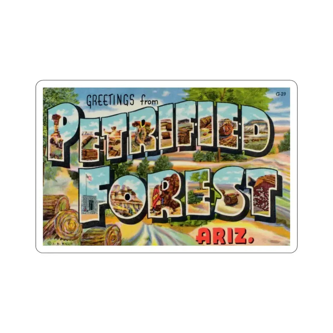 Petrified Forest Arizona (Greeting Cards) STICKER Vinyl Die-Cut Decal 4 Inch - The Sticker Space