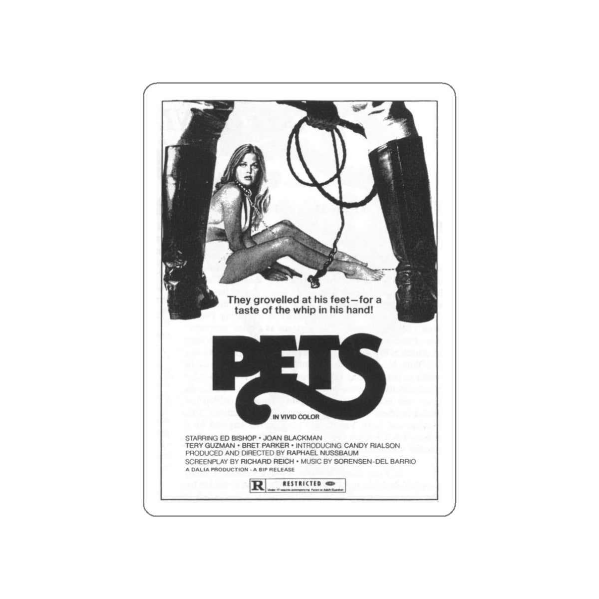 PETS (2) 1974 Movie Poster STICKER Vinyl Die-Cut Decal-White-The Sticker Space