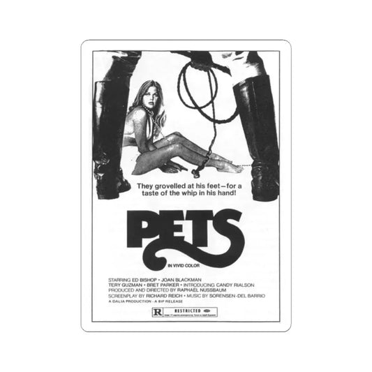 PETS (2) 1974 Movie Poster - STICKER Vinyl Kiss-Cut Decal 2 Inch White - The Sticker Space