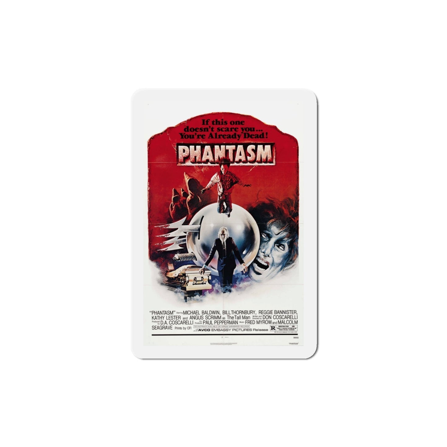 Phantasm 1979 Movie Poster Die-Cut Magnet-4 Inch-The Sticker Space