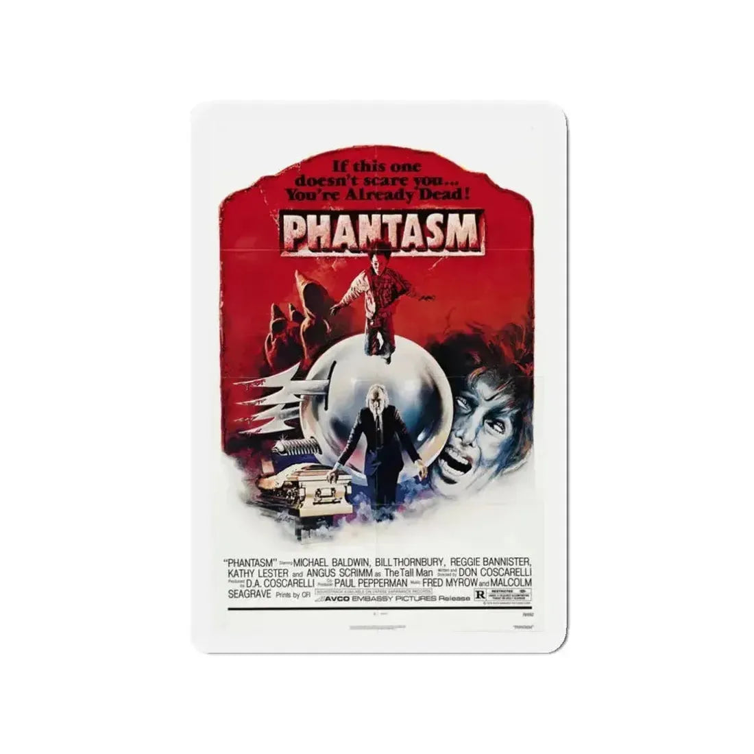 PHANTASM 1979 Movie Poster - Refrigerator Magnet 3 Inch Die-Cut - The Sticker Space