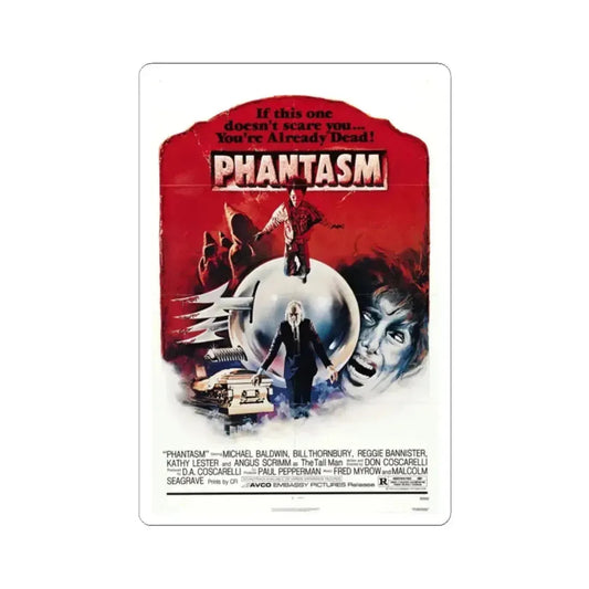 PHANTASM 1979 Movie Poster - STICKER Vinyl Kiss-Cut Decal 2 Inch White - The Sticker Space