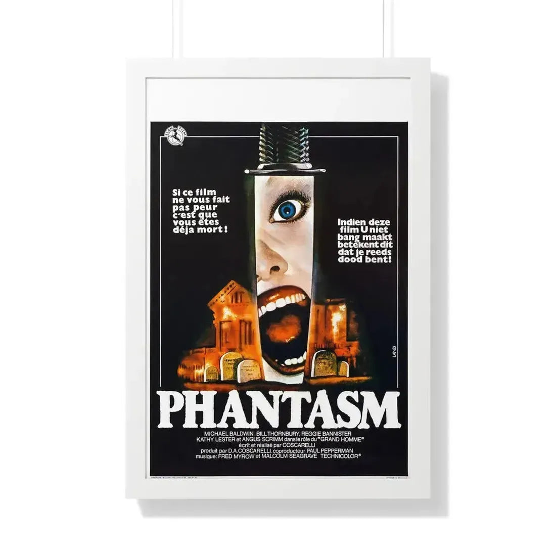 PHANTASM (BELGIAN) 1979 - Framed Movie Poster 20" x 30" White - The Sticker Space