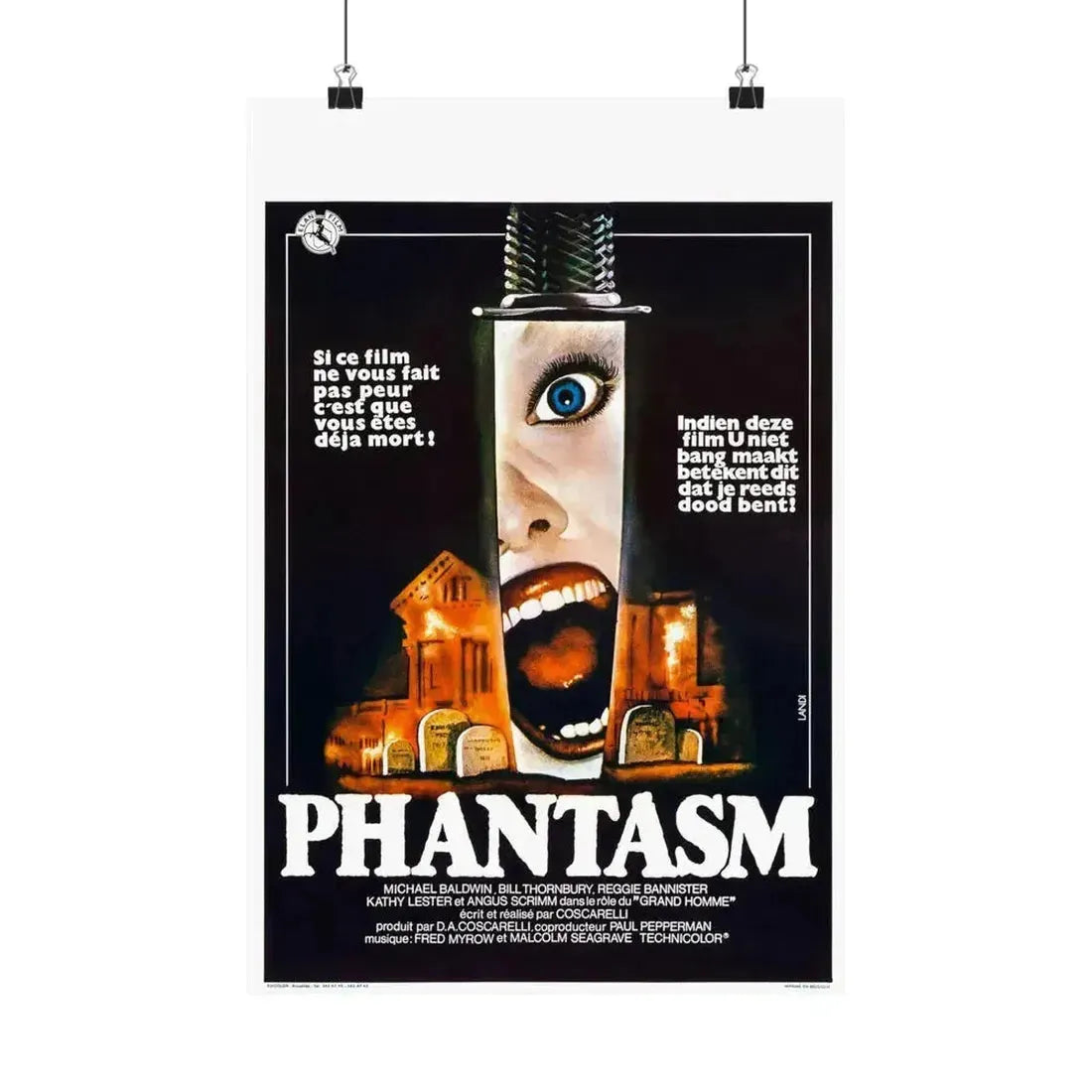 PHANTASM (BELGIAN) 1979 - Paper Movie Poster 12″ x 18″ Matte - The Sticker Space