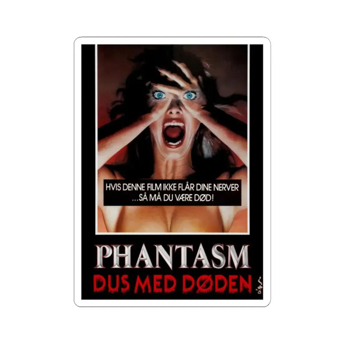PHANTASM (DANISH) 1979 Movie Poster - STICKER Vinyl Kiss-Cut Decal 2 Inch White - The Sticker Space