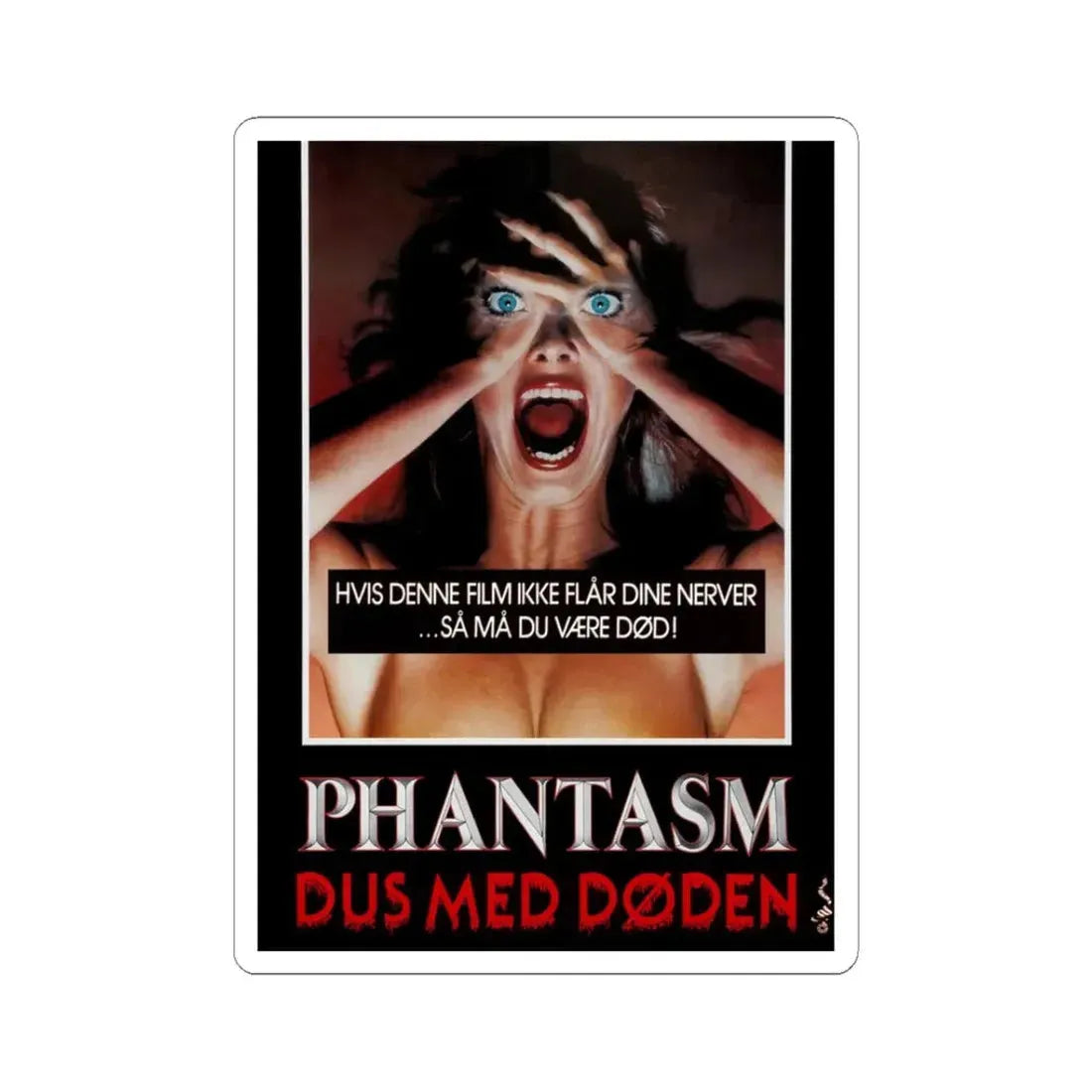 PHANTASM (DANISH) 1979 Movie Poster - STICKER Vinyl Kiss-Cut Decal 3 Inch White - The Sticker Space