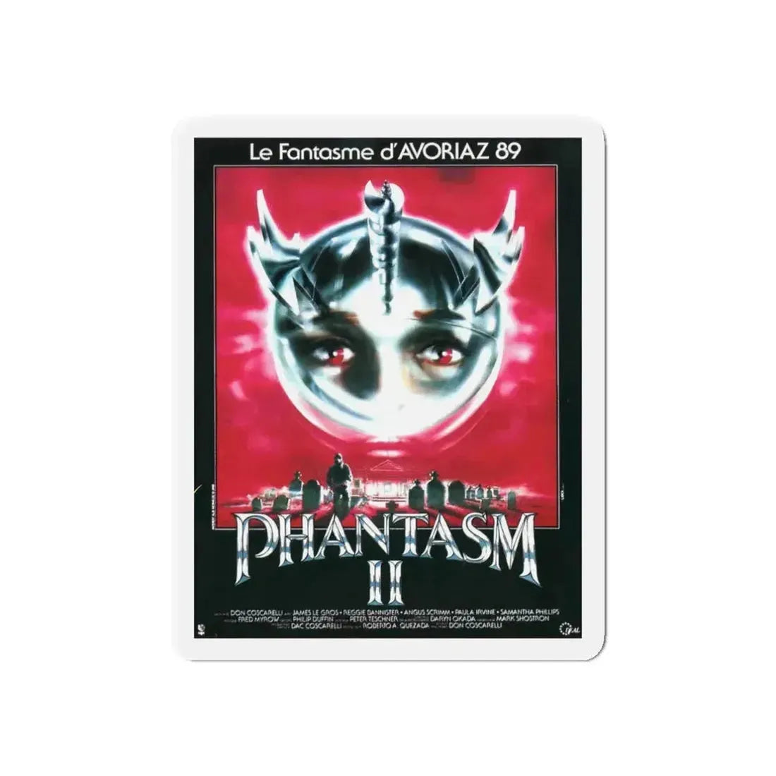PHANTASM II (FRENCH) 1988 Movie Poster - Refrigerator Magnet 3 Inch Die-Cut - The Sticker Space