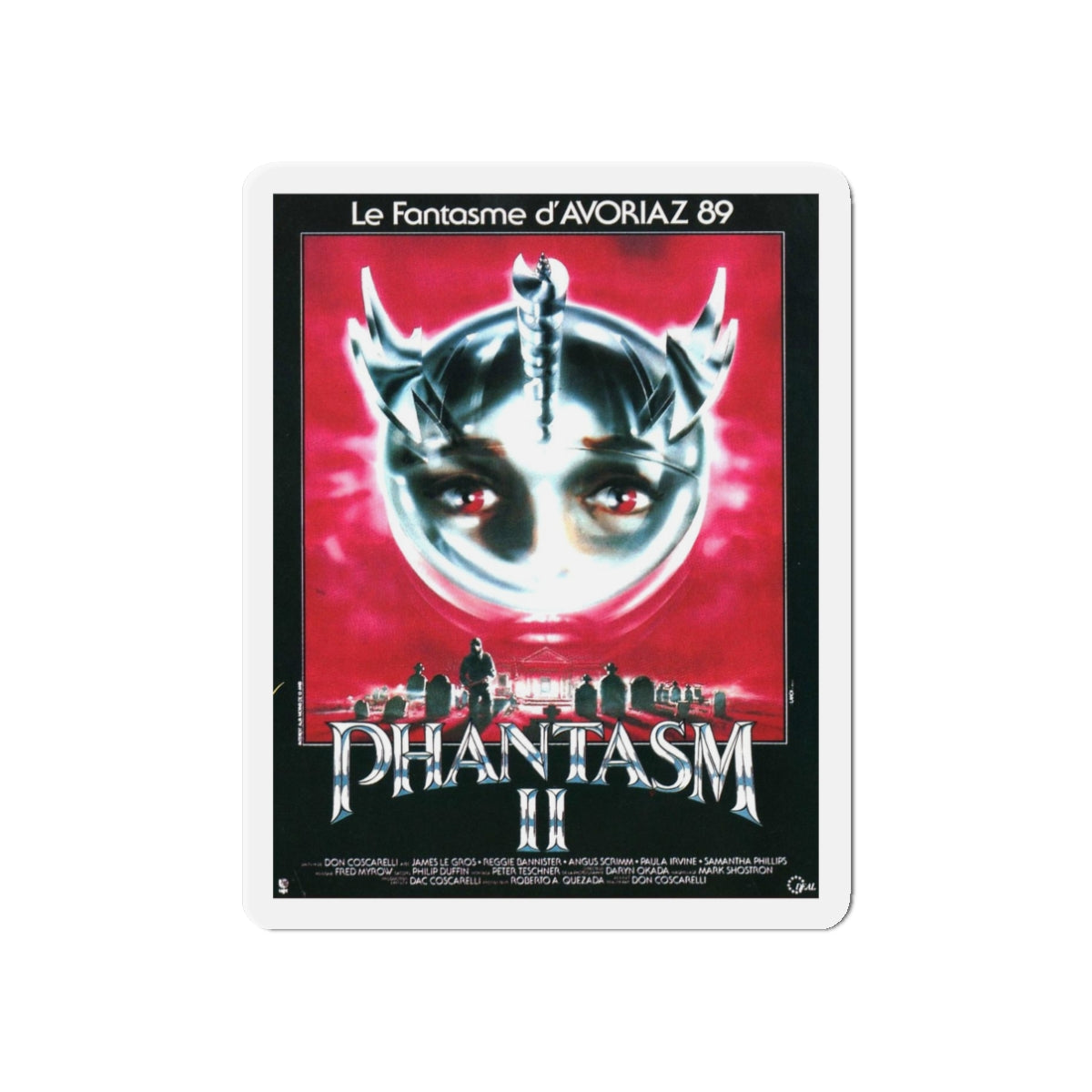 PHANTASM II (FRENCH) 1988 Movie Poster - Refrigerator Magnet-3" x 3"-The Sticker Space