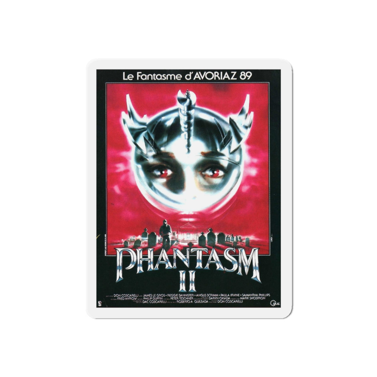 PHANTASM II (FRENCH) 1988 Movie Poster - Refrigerator Magnet-4" x 4"-The Sticker Space