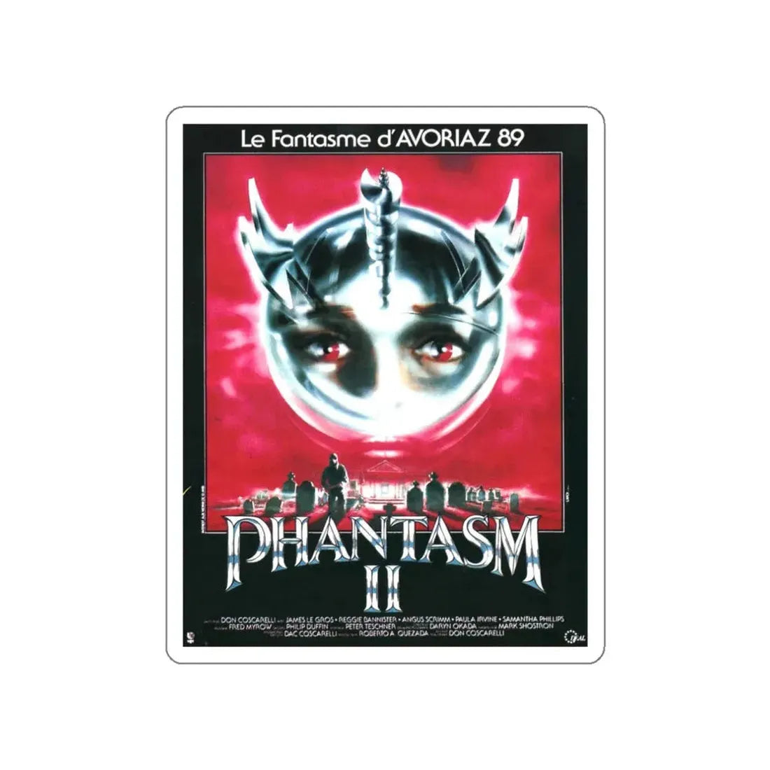 PHANTASM II (FRENCH) 1988 Movie Poster STICKER Vinyl Die-Cut Decal 3 Inch - The Sticker Space