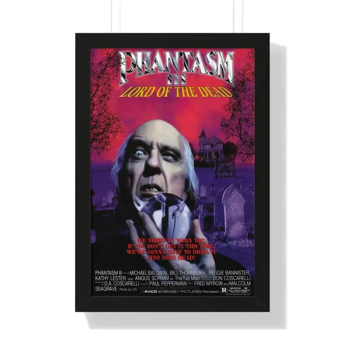 PHANTASM III 1994 - Framed Movie Poster 16″ x 24″ Black - The Sticker Space