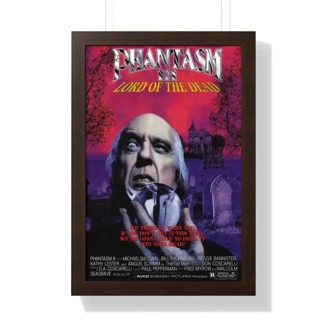 PHANTASM III 1994 - Framed Movie Poster 16″ x 24″ Walnut - The Sticker Space